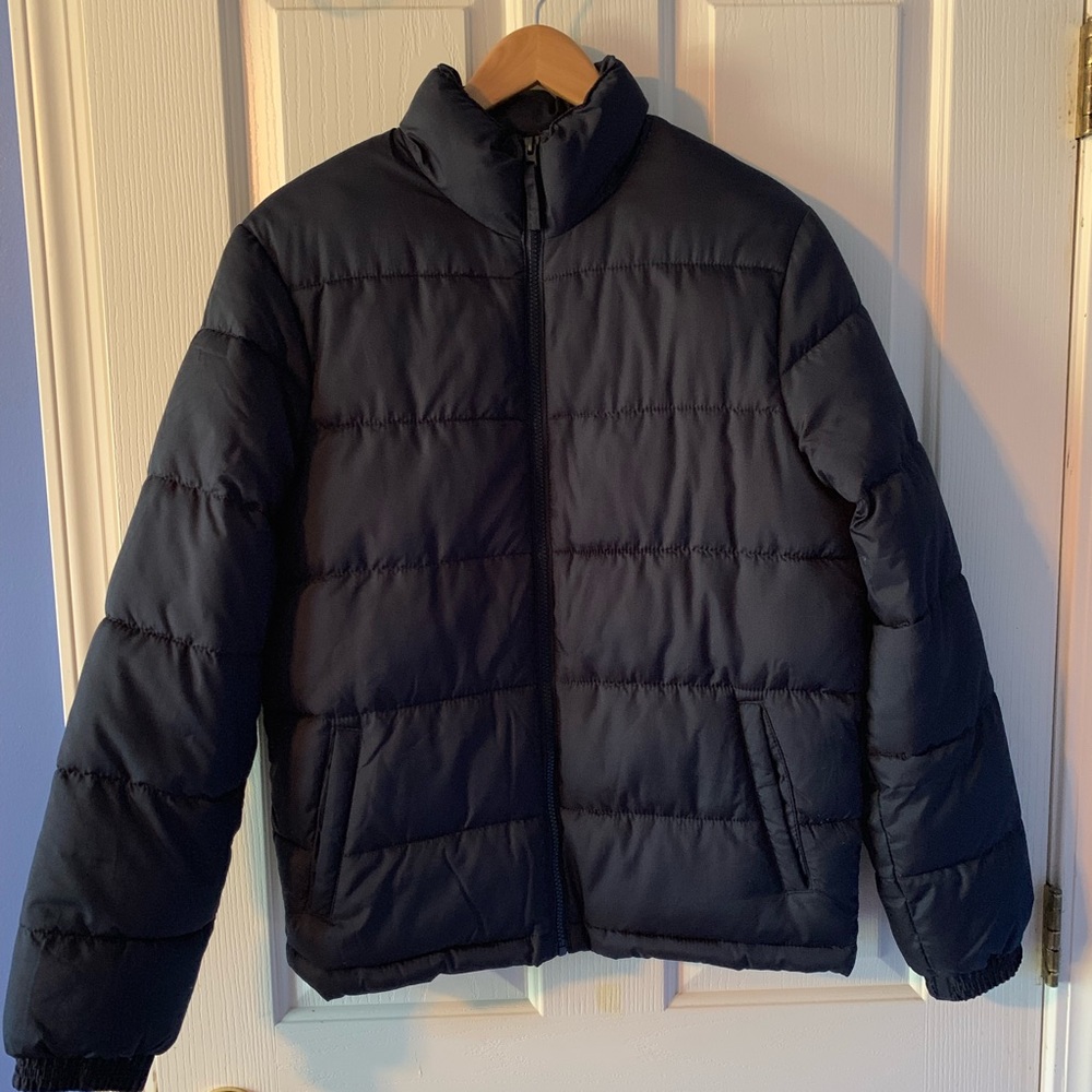 Old Navy puffer jacket, navy, size S